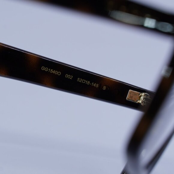 Gucci GG1540O 002 Eyeglasses Dark Havana 52mm Square Frame - Picture 5 of 9